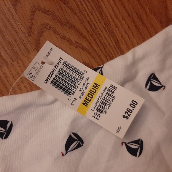 NWT Karen Scott Nautical White and Blue Tank Size Medium - Picture 3 of 3